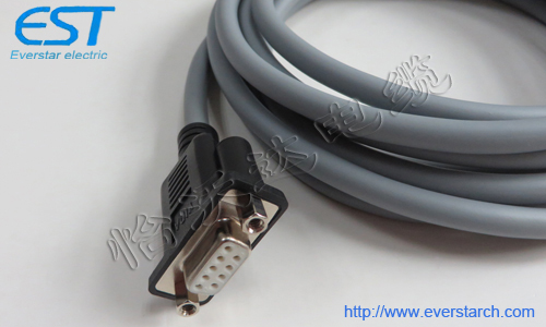 DB9母头带螺孔伺服电机编码器连接柔性电缆